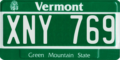 VT license plate XNY769