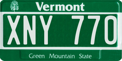 VT license plate XNY770