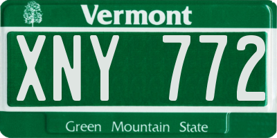 VT license plate XNY772