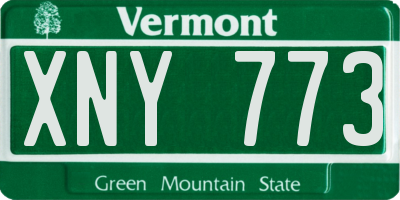 VT license plate XNY773