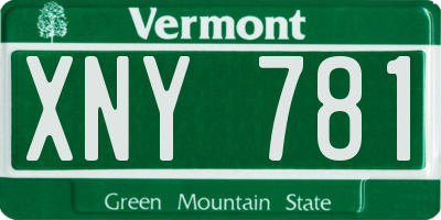 VT license plate XNY781