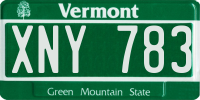 VT license plate XNY783