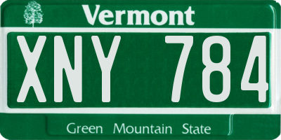 VT license plate XNY784