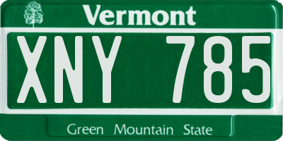 VT license plate XNY785