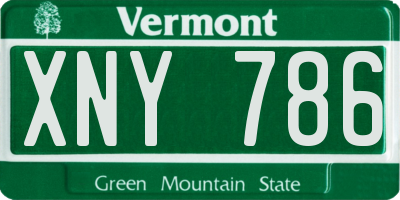 VT license plate XNY786