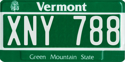 VT license plate XNY788