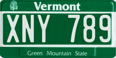 VT license plate XNY789