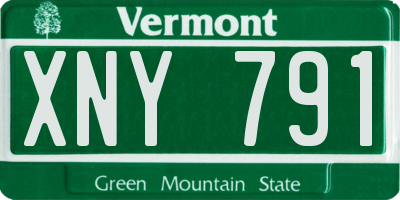 VT license plate XNY791