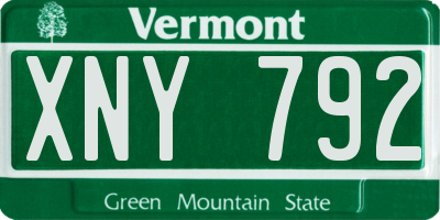 VT license plate XNY792