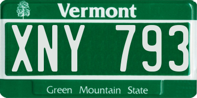VT license plate XNY793
