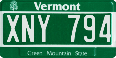 VT license plate XNY794