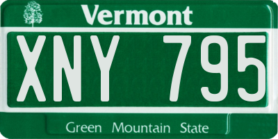 VT license plate XNY795