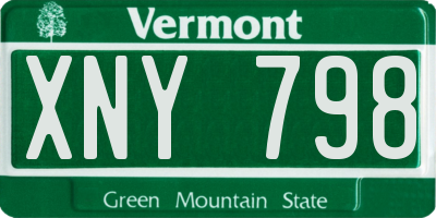 VT license plate XNY798