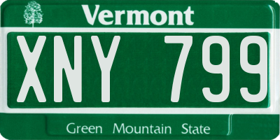 VT license plate XNY799
