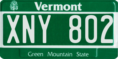 VT license plate XNY802