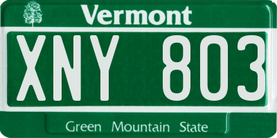 VT license plate XNY803