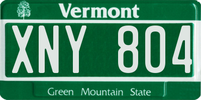 VT license plate XNY804