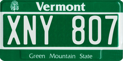 VT license plate XNY807