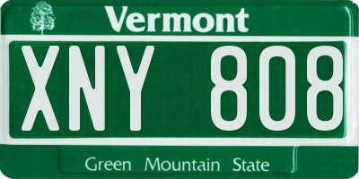 VT license plate XNY808