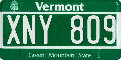 VT license plate XNY809