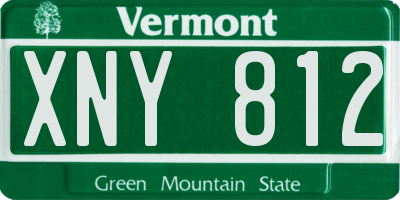 VT license plate XNY812