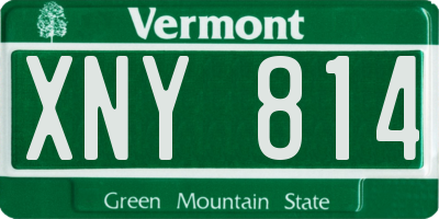 VT license plate XNY814