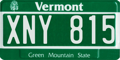 VT license plate XNY815
