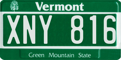 VT license plate XNY816
