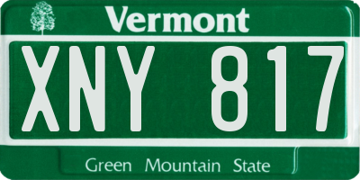 VT license plate XNY817