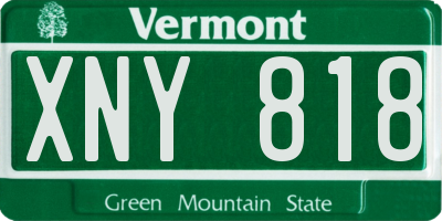 VT license plate XNY818