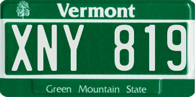 VT license plate XNY819