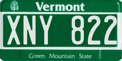 VT license plate XNY822