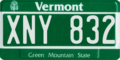 VT license plate XNY832