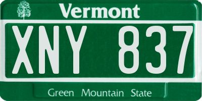 VT license plate XNY837