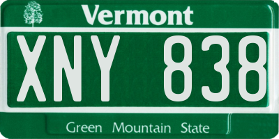 VT license plate XNY838