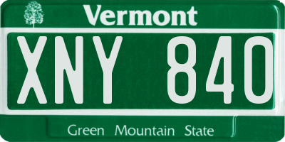 VT license plate XNY840