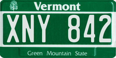 VT license plate XNY842
