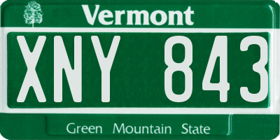 VT license plate XNY843