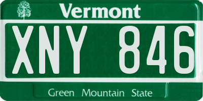 VT license plate XNY846