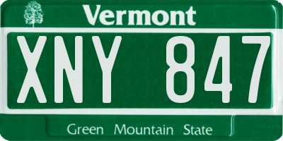 VT license plate XNY847