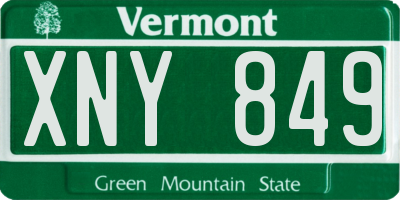 VT license plate XNY849