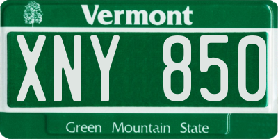 VT license plate XNY850