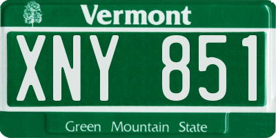 VT license plate XNY851