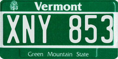 VT license plate XNY853