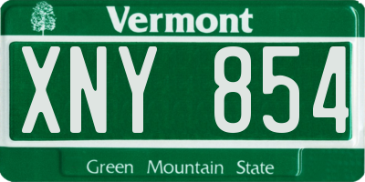 VT license plate XNY854