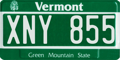 VT license plate XNY855