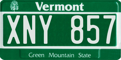 VT license plate XNY857