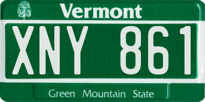 VT license plate XNY861