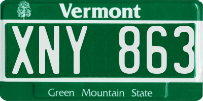 VT license plate XNY863