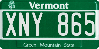 VT license plate XNY865